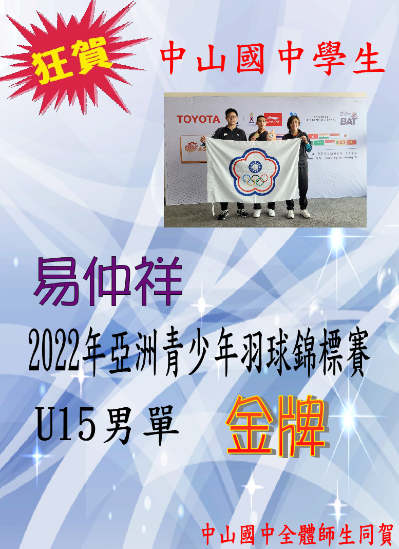2022年亞洲青少年羽球錦標賽U15男單