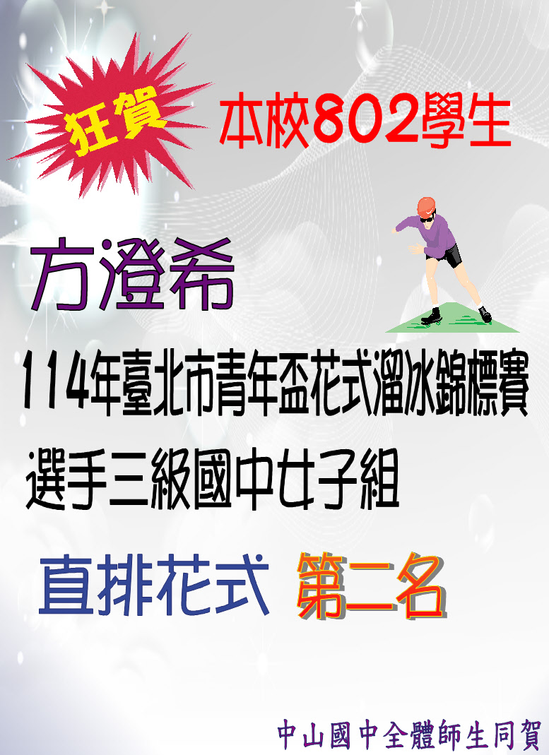 方澄希114年臺北市青年盃花式溜冰錦標賽