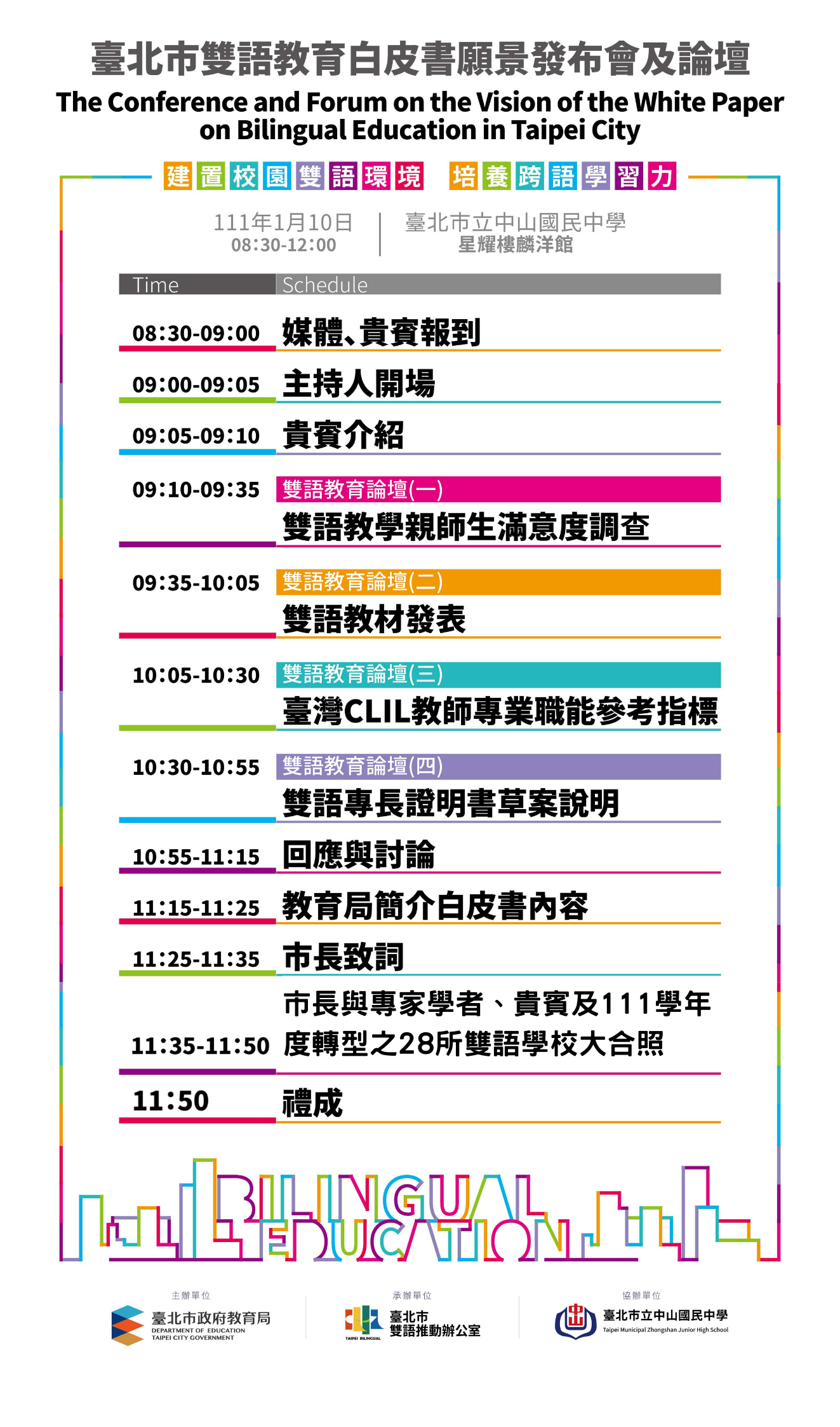 110雙語論壇流程表